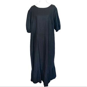 Who What Wear Black Dress Linen blend tie back